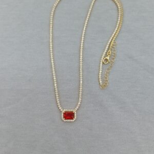 ruby heart 925 gümüş kolye